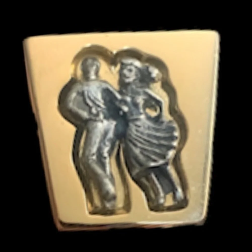Anson Brand Dancing Couple Cufflinks 1950's Mid Century Swing Sock Hop.
